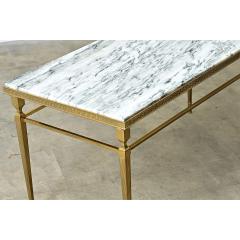 Quality Vintage French Brass and Marble Coffee Table - 4798409