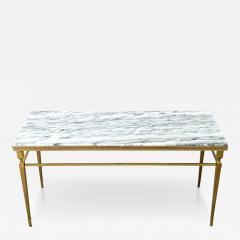 Quality Vintage French Brass and Marble Coffee Table - 4801204