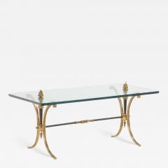 Quality cast bronze and glass coffee table attributed to Jansen C 1940 - 3709267
