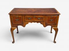 Queen Anne Lowboy Writing Desk Burl Crotch Mahogany Veneer Walnut England - 4703581