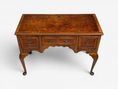 Queen Anne Lowboy Writing Desk Burl Crotch Mahogany Veneer Walnut England - 4703583