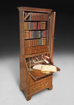 Queen Anne Period Burr Walnut Bureau Bookcase - 4602329