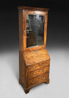 Queen Anne Period Burr Walnut Bureau Bookcase - 4602331
