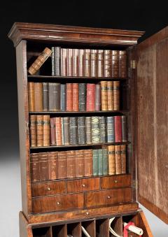 Queen Anne Period Burr Walnut Bureau Bookcase - 4602332