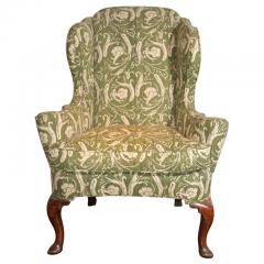 Queen Anne Period Upholstered Walnut Wing Chair - 3937060