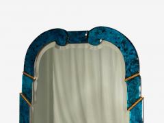 Queen Anne Style Blue Antiqued Beveled Glass Venetian Wall Mirrors 21st C  - 4454948