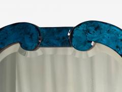 Queen Anne Style Blue Antiqued Beveled Glass Venetian Wall Mirrors 21st C  - 4454949