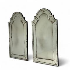 Queen Anne Style Venetian Wall Mirrors Antiqued Beveled Glass Dome Top - 3945259