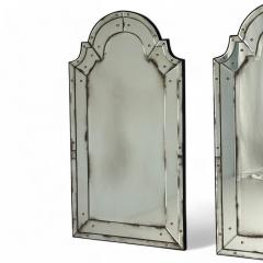 Queen Anne Style Venetian Wall Mirrors Antiqued Beveled Glass Dome Top - 3945261