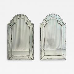 Queen Anne Style Venetian Wall Mirrors Antiqued Beveled Glass Dome Top - 3947929