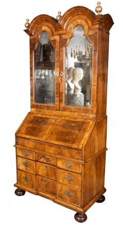 Queen Anne Walnut Double Dome Bureau Bookcase - 4323007
