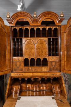 Queen Anne Walnut Double Dome Bureau Bookcase - 4323026
