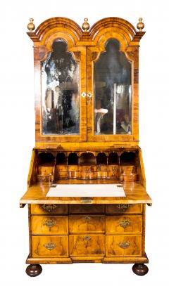Queen Anne Walnut Double Dome Bureau Bookcase - 4323033