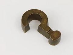 Question Mark Midcentury Paperweight Solid Brass Austria 1970s - 4062648