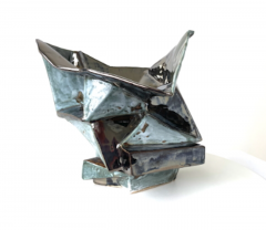 R A Pesce Cubist Ceramic Vessel Two Toned Metallic Glaze - 4477878