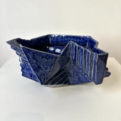 R A Pesce Cubist Vessel in Cobalt Blue Glaze United States  - 4526140