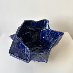R A Pesce Cubist Vessel in Cobalt Blue Glaze United States  - 4526141
