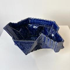 R A Pesce Cubist Vessel in Cobalt Blue Glaze United States  - 4526142