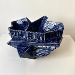 R A Pesce Cubist Vessel in Cobalt Blue Glaze United States  - 4526143