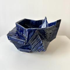 R A Pesce Cubist Vessel in Cobalt Blue Glaze United States  - 4526145