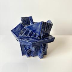 R A Pesce Cubist Vessel in Cobalt Blue Glaze United States  - 4526149