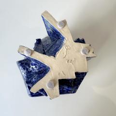 R A Pesce Wheel thrown Cubist Vessel in Cobalt Blue Glaze United States  - 4526242