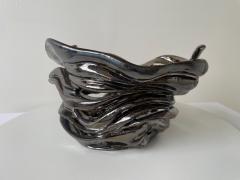 R A Pesce Whirlwind Ceramic Vessel Deco Black Glaze R A Pesce - 3890418