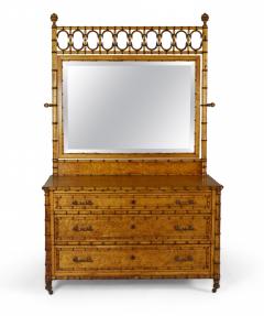 R J Horner Aesthetic Movement Faux Bamboo Birdseye Maple Dresser with Mirror - 2793788