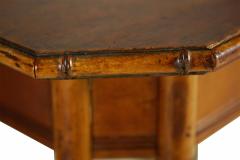 R J Horner Aesthetic Movement Faux Bamboo Birdseye Maple Occasional Table - 2793243