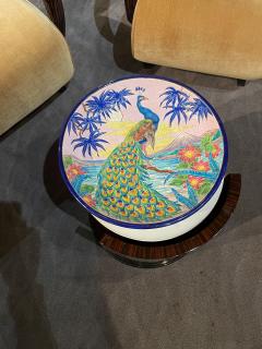 R Rizzi Longwy Ceramic Cloisonne Charger Artist Signed French Art Deco - 1748903