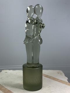 R Rosato SIGNED MURANO GLASS ENTWINED LOVERS SCULPTURE - 1108380