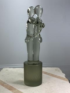 R Rosato SIGNED MURANO GLASS ENTWINED LOVERS SCULPTURE - 1108382