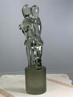 R Rosato SIGNED MURANO GLASS ENTWINED LOVERS SCULPTURE - 1108383