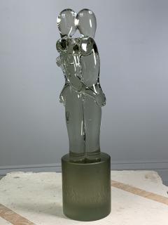 R Rosato SIGNED MURANO GLASS ENTWINED LOVERS SCULPTURE - 1108387