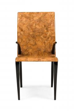 R Y Augousti Mid Century French Coconut Tobacco Ebony Armchair Desk Chair - 4652532