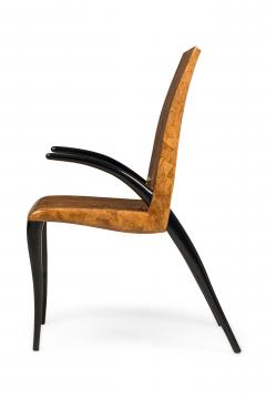 R Y Augousti Mid Century French Coconut Tobacco Ebony Armchair Desk Chair - 4652533