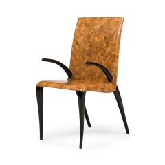 R Y Augousti Mid Century French Coconut Tobacco Ebony Armchair Desk Chair - 4700426