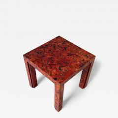 R Y Augousti Red Penshell Side End Table France 1970 - 4379128