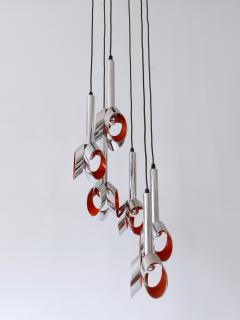 RAAK Exceptional Mid Century Modern Six Armed Tulip Chandelier or Pendant Lamp 1970s - 2952774