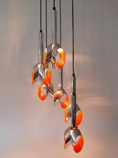 RAAK Exceptional Mid Century Modern Six Armed Tulip Chandelier or Pendant Lamp 1970s - 2952777