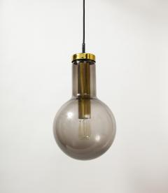 RAAK Smoked Glass and Lacquered Brass Pendant by Raak The Netherlands c 1960 - 4046480