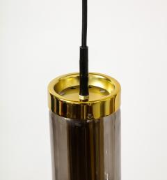 RAAK Smoked Glass and Lacquered Brass Pendant by Raak The Netherlands c 1960 - 4046486