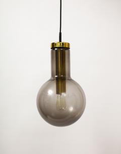 RAAK Smoked Glass and Lacquered Brass Pendant by Raak The Netherlands c 1960 - 4046488