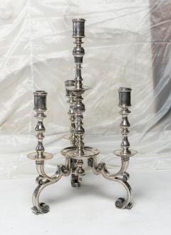 RARE 17 18TH CENTURY DUTCH SILVERED BRONZE CANDELABRA - 3023796
