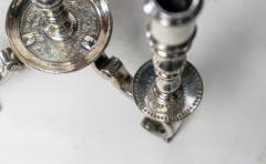 RARE 17 18TH CENTURY DUTCH SILVERED BRONZE CANDELABRA - 3023872