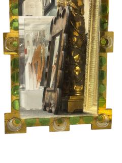 RARE ART DECO YELLOW GREEN MIRROR CIRCLES DESIGN FRAME RECTANGULAR MIRROR - 4466688