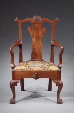 RARE CHIPPENDALE GOOSENECK ARMCHAIR - 4361241