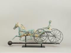 RARE DOUBLE WHEELED HORSE AND SULKY WEATHERVANE - 3019330