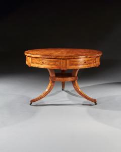 RARE EARLY 19TH CENTURY SCANDINAVIAN BURR ROOT MAPLE DRUM TABLE - 2589400