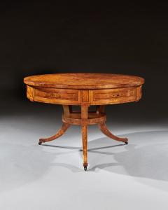 RARE EARLY 19TH CENTURY SCANDINAVIAN BURR ROOT MAPLE DRUM TABLE - 2589410